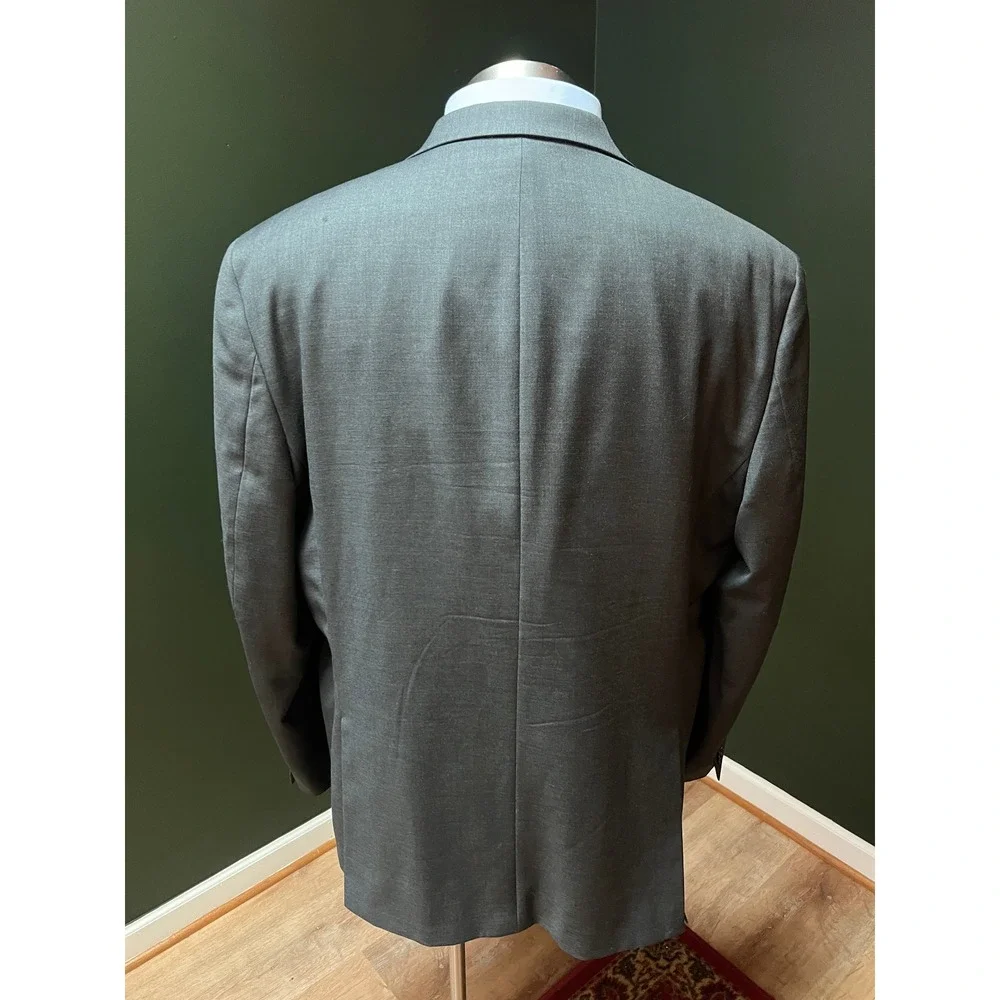 Lauren Ralph Lauren Gray 100% Wool Natural Stretch Blazer Jacket - 48 Long *Read